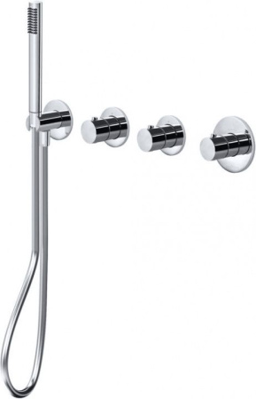 Фото встраиваемый смеситель для душа paffoni modular box mde000st термостат, сталь