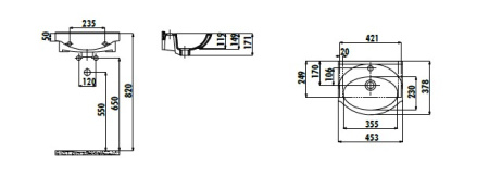 Фото раковина мебельная creavit 45 см et045-00cb00e-0000, белая