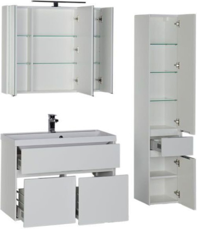 Фото комплект мебели aquanet латина 90 белый