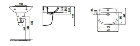 Фото раковина подвесная creavit pitta pa055-00cb00e-0000 55 см, белая