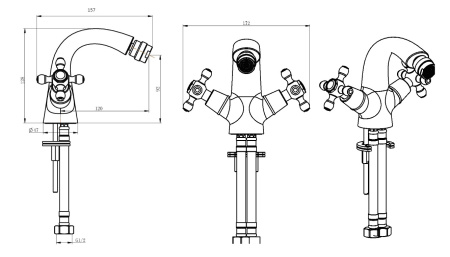 Фото смеситель для биде boheme camelia 316-camelia, бронза