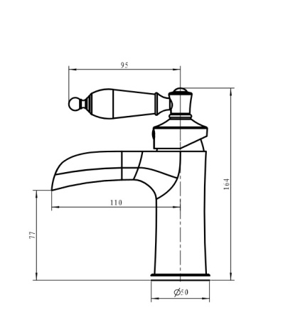 Фото смеситель для умывальника boheme vogue crystal 201-crst, бронза