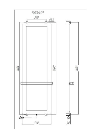 Фото полотенцесушитель электрический allen brau infinity 00288921 140*44 см с рейлингом и креплением, серебро браш