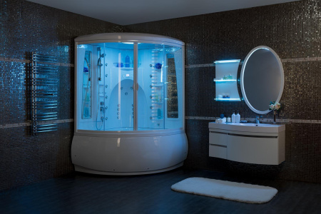 Фото тумба подвесная с раковиной aquanet опера 115 r белый (2 дверцы 2 ящика)