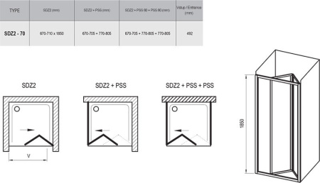 Фото дверь в нишу supernova sdz2-70 01v10100zg белый+грейп