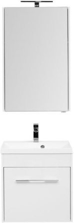 Фото комплект мебели aquanet августа 58 белый (ручка хром)