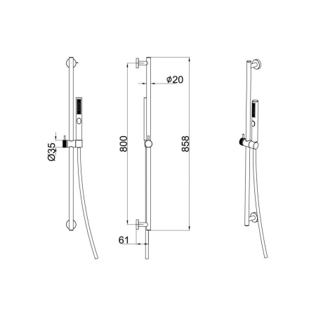 Фото душевой гарнитур allen brau priority 5.31010-31, черный матовый