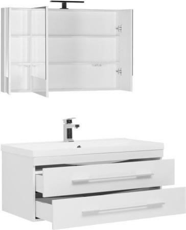 Фото комплект мебели aquanet нота 100 белый (камерино)