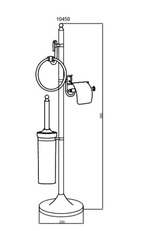 Фото стойка напольная, трехпозиционная boheme brillante 10450, хром