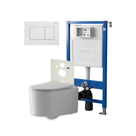 Фото сет: инсталляция point элемент pn45120 + клавиша ника белая pn44081w + унитаз веста pn41701