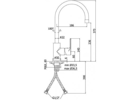 Фото смеситель для кухни paffoni green gr180cr, хром