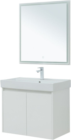 Фото комплект мебели aquanet nova lite 75 белый глянец (2 дверцы)