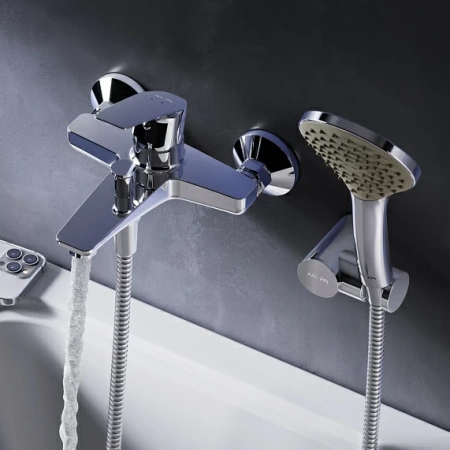 Фото смеситель для ванны и душа am.pm gem, хром Фото смеситель для ванны и душа am.pm gem, хром