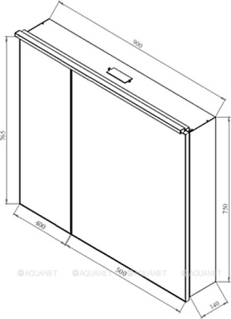 Фото зеркало-шкаф de aqua алюминиум 90 медь