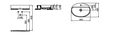 Фото раковина накладная creavit loop 60 см lp161-00cb00e-0000, белая