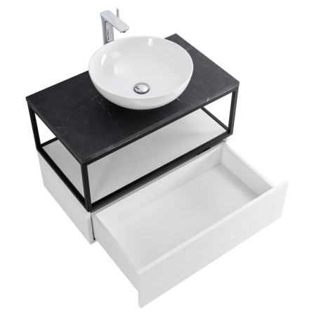 Фото столешница cezares cadro-80-hpl-nrm 80 см, nero magma