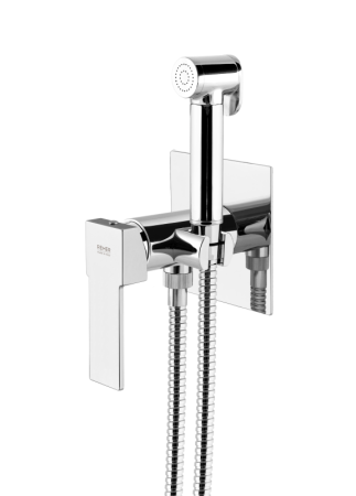 Фото гигиенический душ со смесителем remer qubika q65w, хром