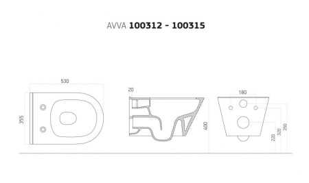 Фото унитаз подвесной с функцией биде boheme avva 972-2-w, белый глянец