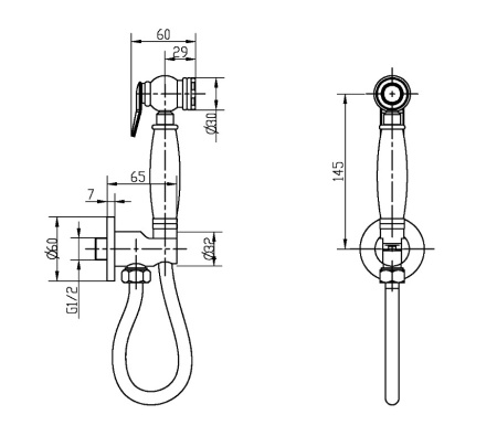 Фото гигиеническая лейка boheme medici 404, бронза