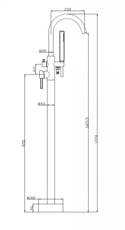 Фото напольный смеситель belbagno nova nov-fmt-in сатин
