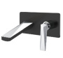 Фото смеситель для раковины встраиваемый в стену boheme venturo 375-b, черный матовый/хром