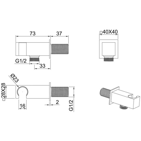 Фото штуцер с подключением allen brau infinity 5.21017-31, черный матовый