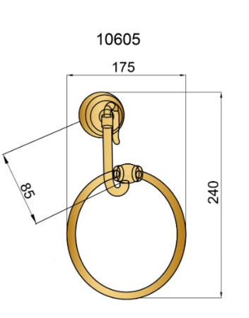 Фото кольцо для полотенца boheme medici 10605, бронза