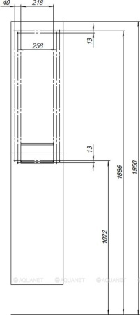 Фото пенал подвесной aquanet nova 35 белый