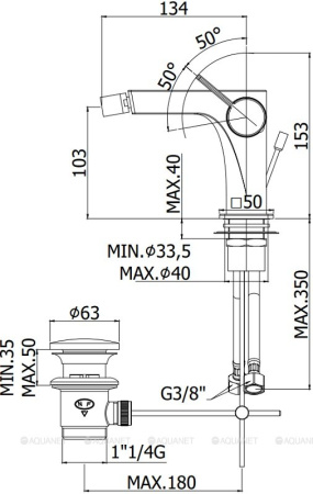 Фото смеситель для биде paffoni rock ro135cr, хром