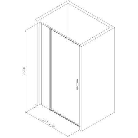 Фото дверь в нишу allen brau priority 3.31012.bba 140*200 см, профиль черный браш/стекло прозрачное