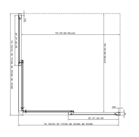 Фото душевой угол ravak supernova srv2-80 s 14v401o2zg 80*195 см, профиль белый/стекло матовое