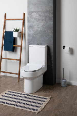 Фото унитаз напольный безободковый aquanet rimless logic-c cl-12339 белый, сиденье микролифт