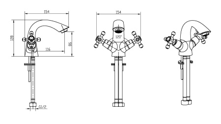 Фото смеситель для раковины boheme satine 271-st, хром