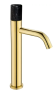 Фото смеситель для раковины высокий boheme stick122-g-mr-black, золото/черный мрамор