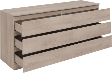 Фото комод aquanet сканди 160*48 см,  дуб эдгрейн (6 ящиков)