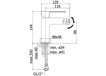 Фото смеситель для биде paffoni elle el131cr, хром