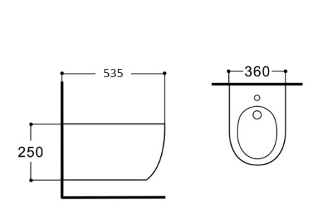 Фото биде подвесное aquatek европа new aq1006-00 535*360*250, цвет белый