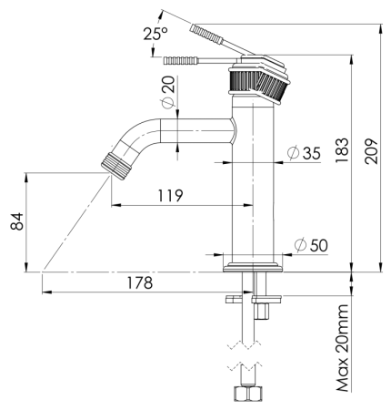 Фото смеситель для раковины remer atelier al12, хром