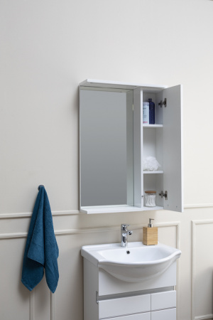 Фото зеркало-шкаф aquanet доминика 60 led белый