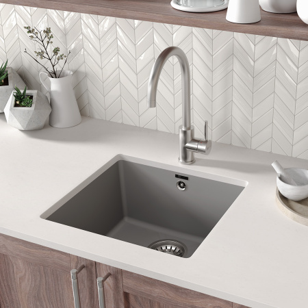 Фото мойка кухонная lemark sinara 440-u серый шёлк