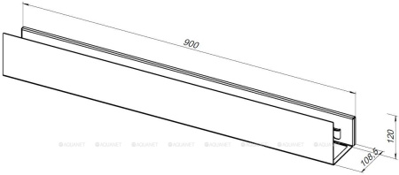 Фото полка с крючками aquanet магнум 00302234 90*12 см, белая матовая