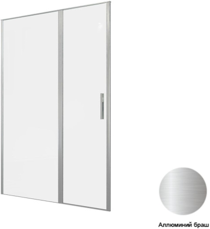 Фото дверь в нишу allen brau priority 3.31035.ba 140*200 см, профиль серебро браш/стекло прозрачное