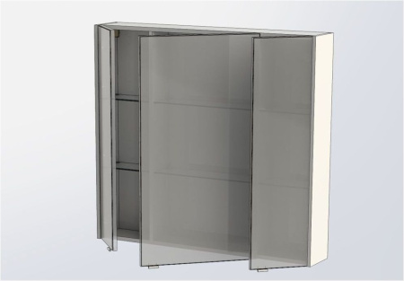 Фото зеркало-шкаф aquanet августа 100 белый