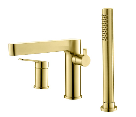 Фото смеситель на борт ванны belbagno delta del-bvd3-boro, золото браш