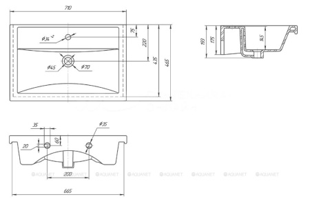 Фото раковина для тумбы kirovit фостер 70 см, белая