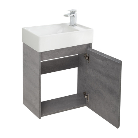 Фото тумба подвесная belbagno kraft mini 50 cemento grigio, левая Фото тумба подвесная belbagno kraft mini 50 cemento grigio, левая