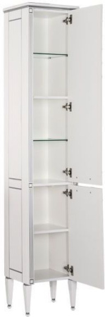 Фото пенал напольный aquanet паола 40 белый/серебро