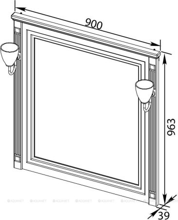Зеркало Aquanet Паола 90 белый/золото