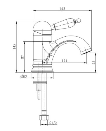 Фото смеситель для раковины boheme crystal 281-crst, золото