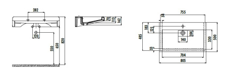 Фото раковина мебельная creavit epic 80 см ep080-00cb00e-0000, белая